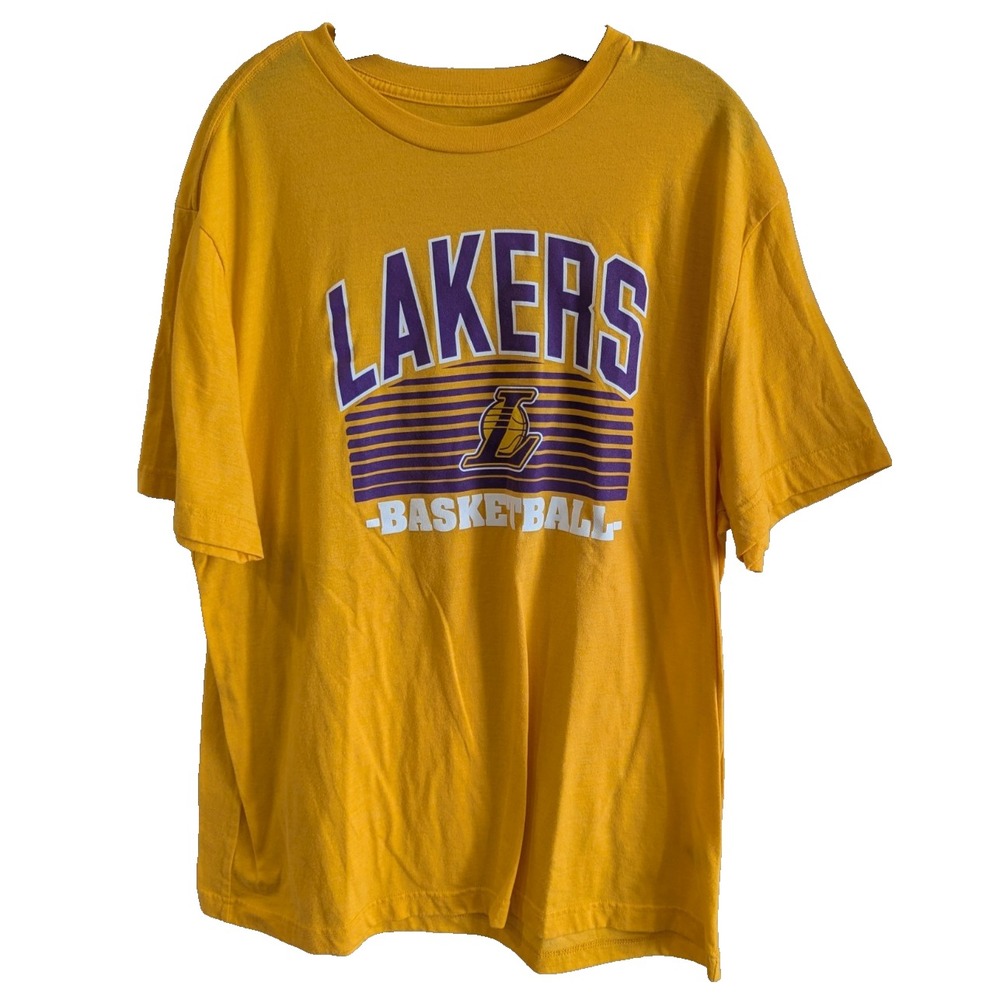 Los Angeles Lakers Shirt Men XL Yellow NBA Basketball TX3 Cool Graphic‎ Logo